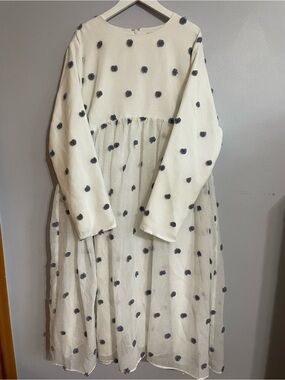 Dainty Jewells white and blue polka dot dress
